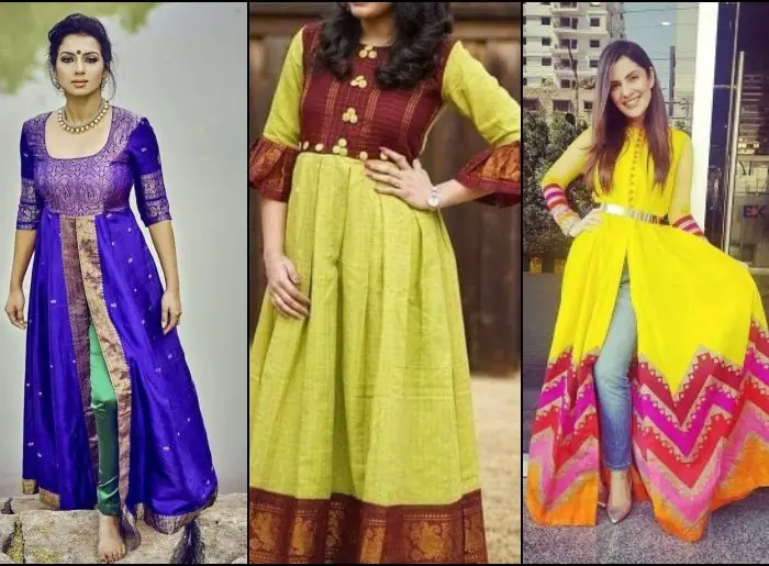 Old sarees converted into fancy designer kurtis